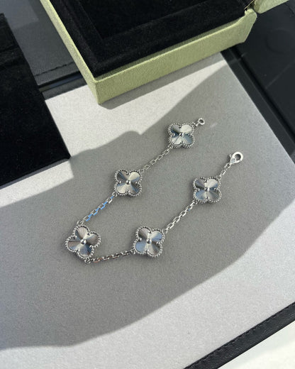 [Kincade Jewelrys] BRACELET TRÈFLE ARGENT 5 MOTIFS 